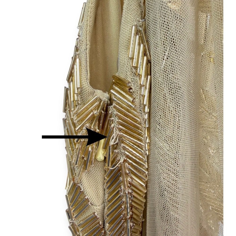 NWT Mac‎ Duggal Gold High Neck Sleeveless Embellished Gown $798 - Size 4 - Picture 12 of 14